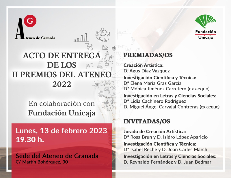 Acto entrega premios Ateneo 2022